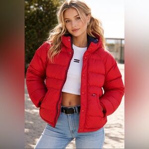 Vintage Y2K 1990’s‎ Tommie Jeans Waterfowl Down Puffer Jacket Red Size Small